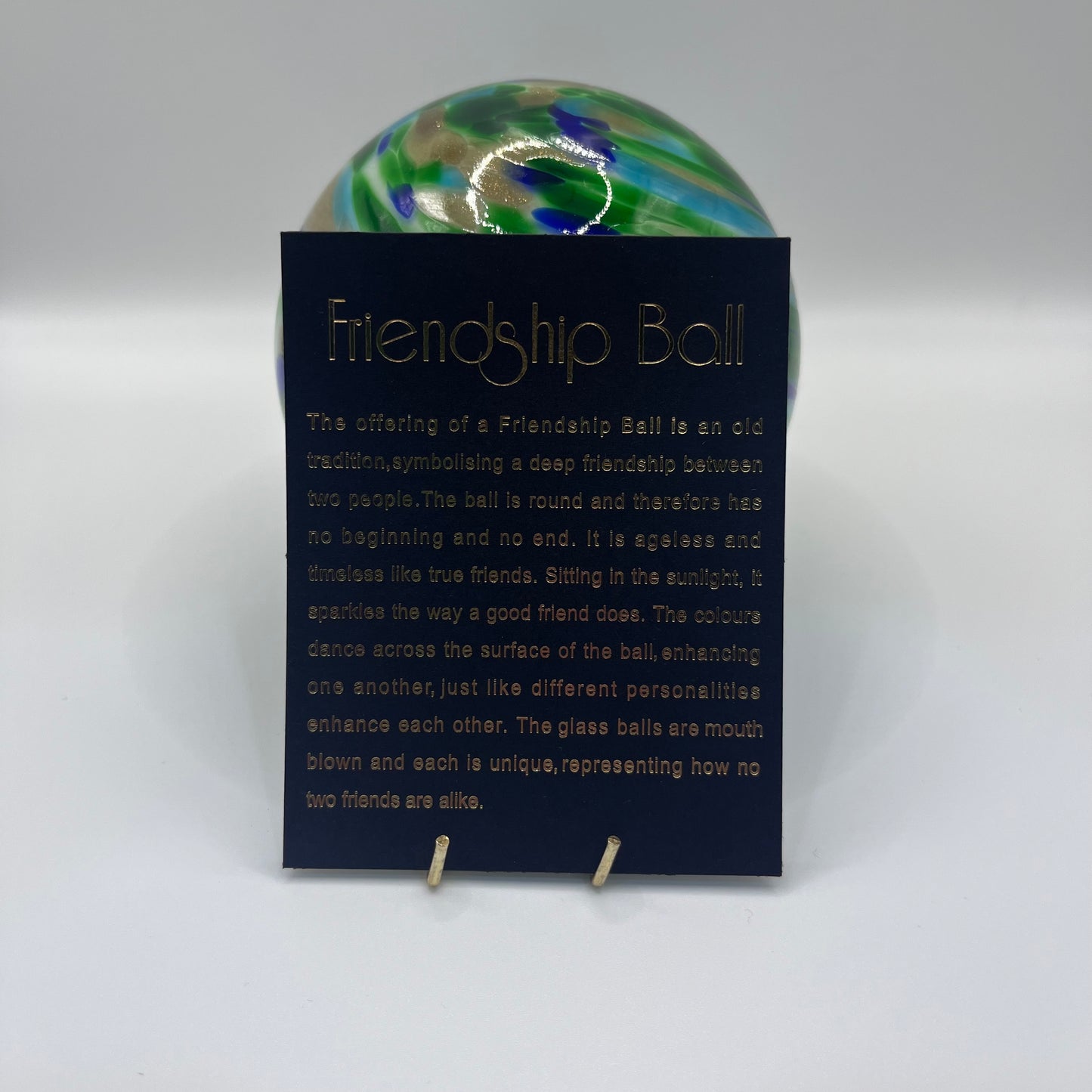 Friendship Ball - Green and Blue Swirl