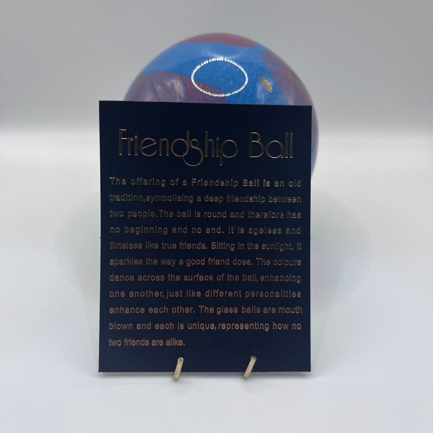 Friendship Ball - Blue and Pink with Gold Flecks
