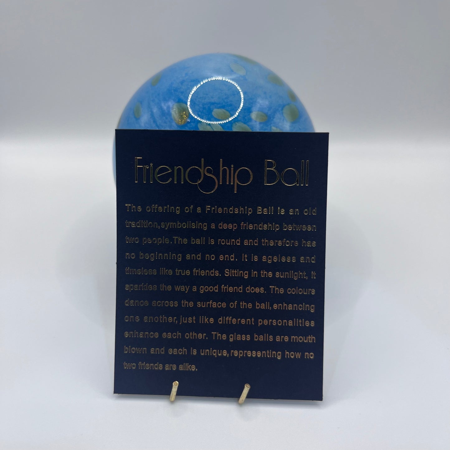 Friendship Ball - Blue with Gold Specks