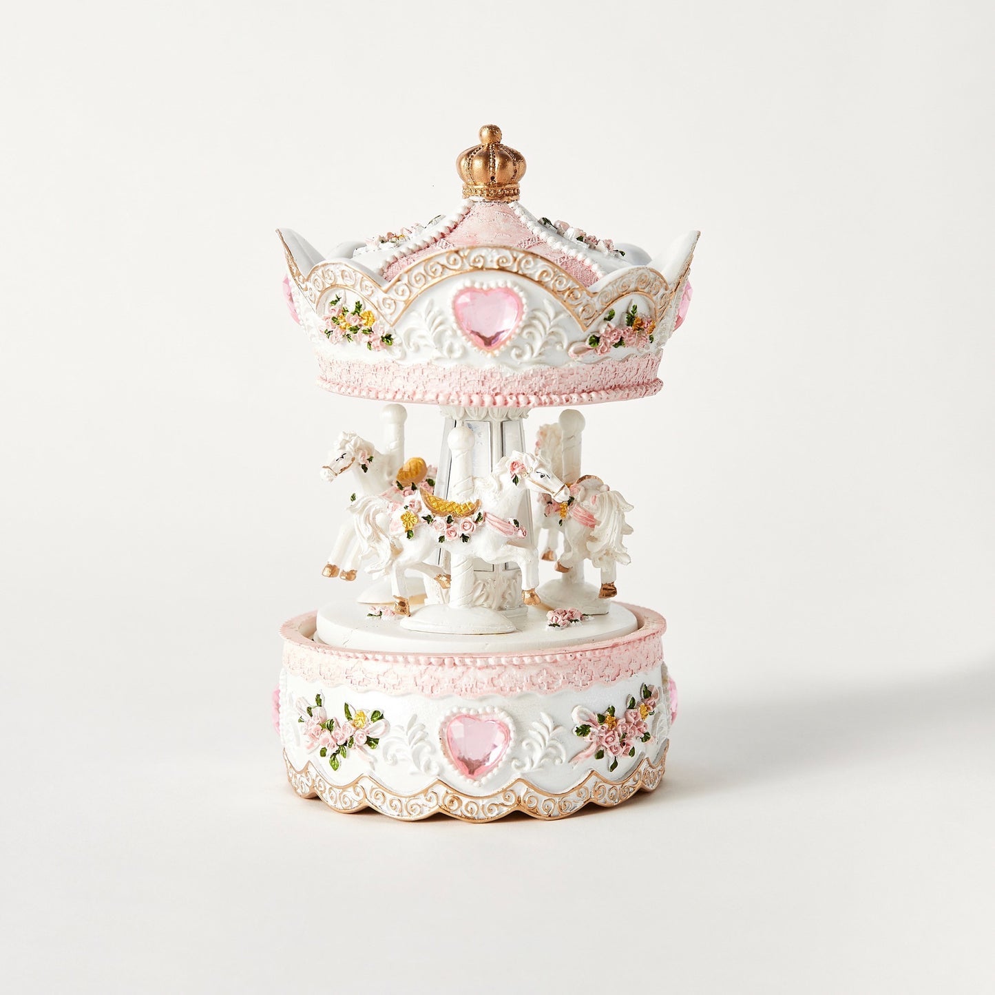 Pink Jewelled Heart Carousel
