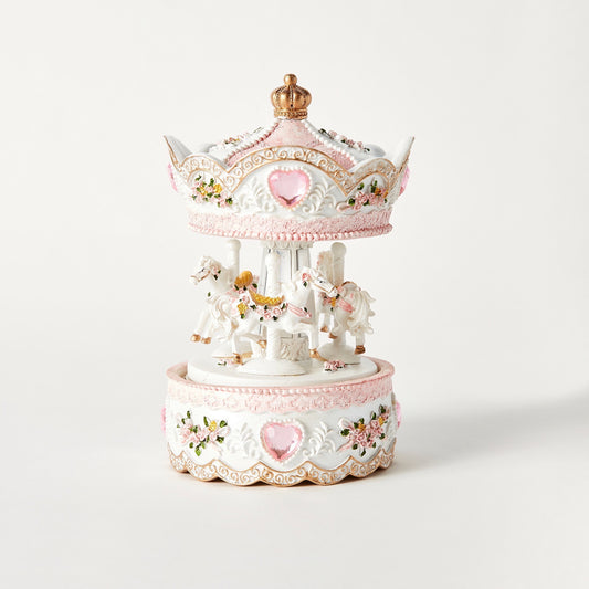 Pink Jewelled Heart Carousel