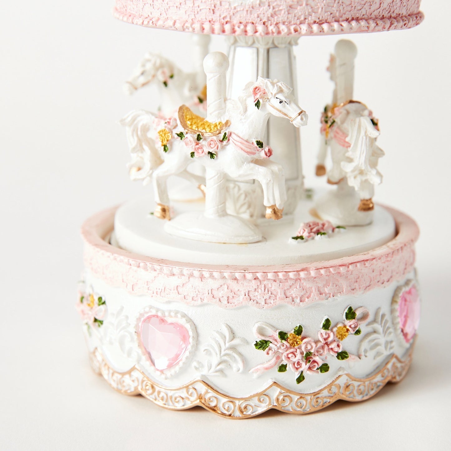 Pink Jewelled Heart Carousel