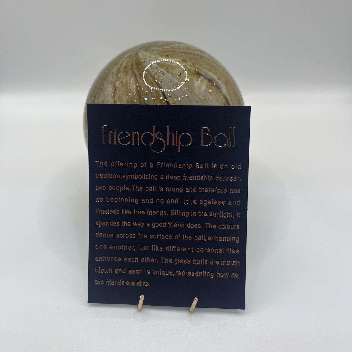 Friendship Ball - Neutral Stripes with Gold Flecks