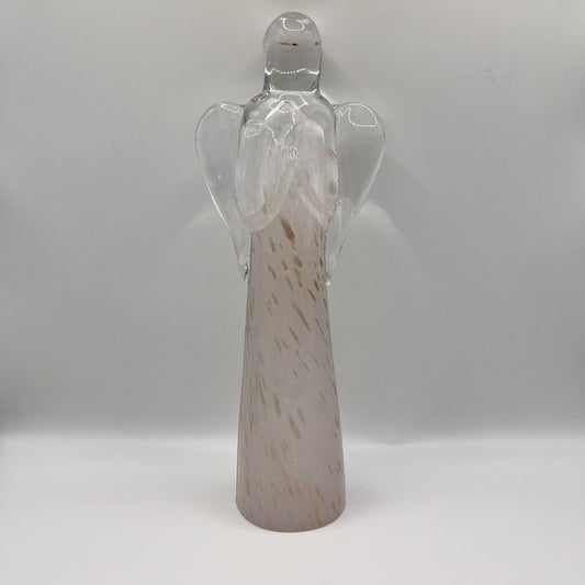 Tall Guardian Angel - Soft Pink with Gold Flecks