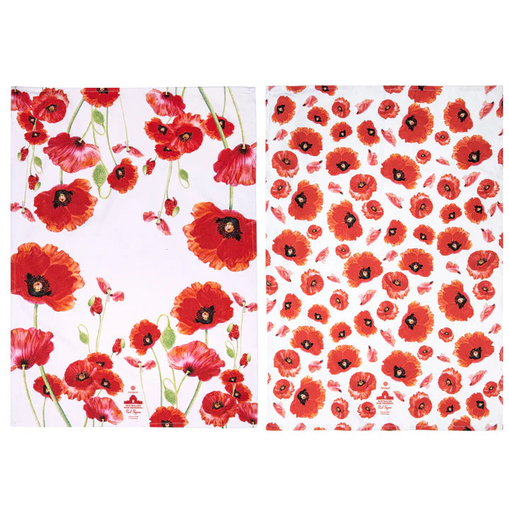 Red Poppies - Set of 2 Tea Towels