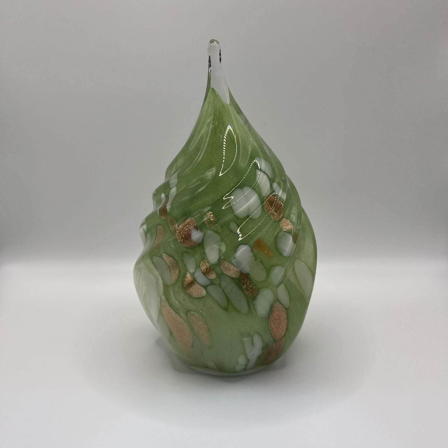 Guiding Light - Pale Green with White and Gold Flecks