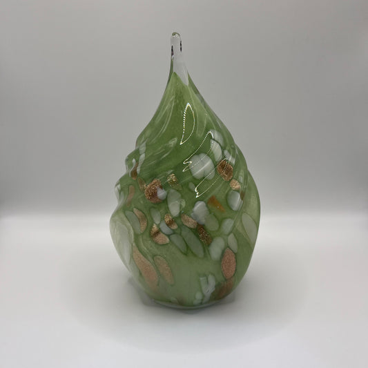 Guiding Light - Pale Green with White and Gold Flecks