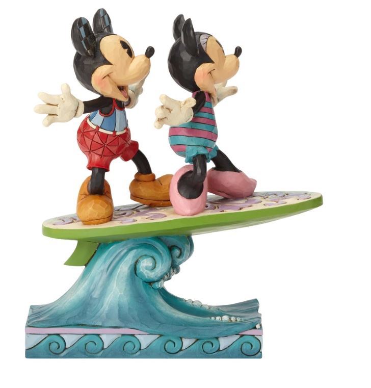 Jim Shore Disney Traditions - Mickey & Minnie Mouse on Surfboard - Surf's Up!