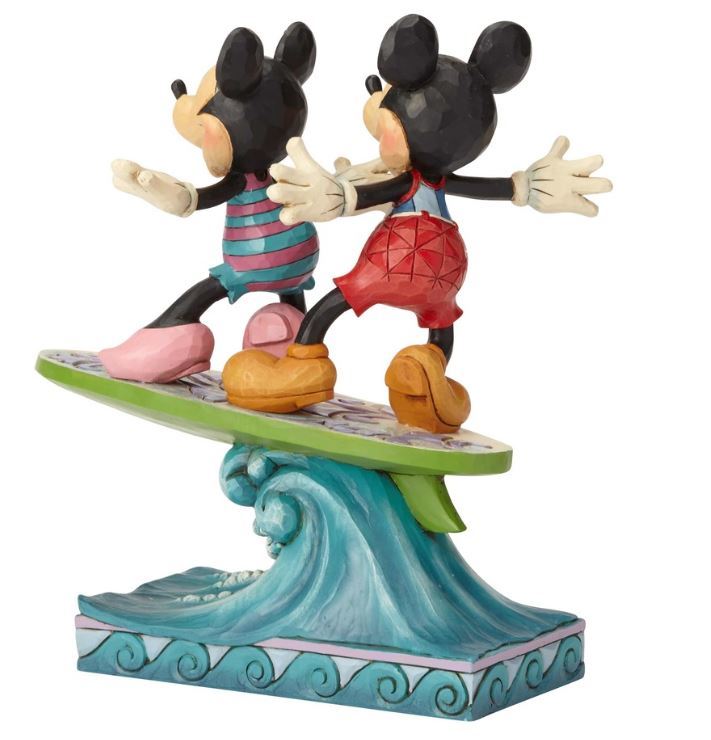 Jim Shore Disney Traditions - Mickey & Minnie Mouse on Surfboard - Surf's Up!