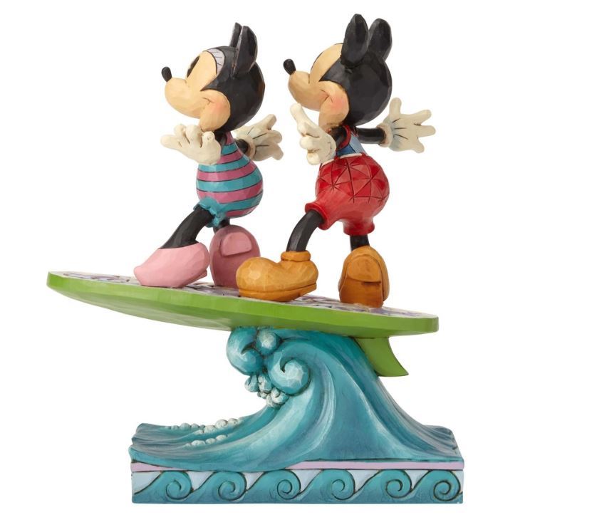 Jim Shore Disney Traditions - Mickey & Minnie Mouse on Surfboard - Surf's Up!