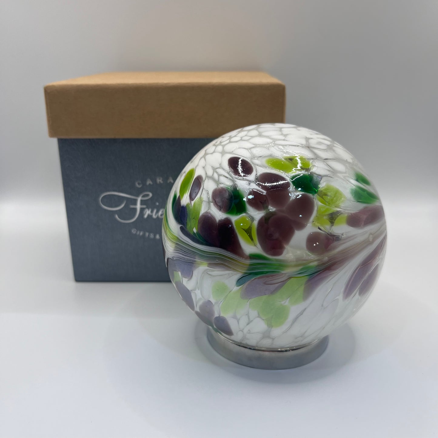 Friendship Ball - White and Feather Coloured Swirl