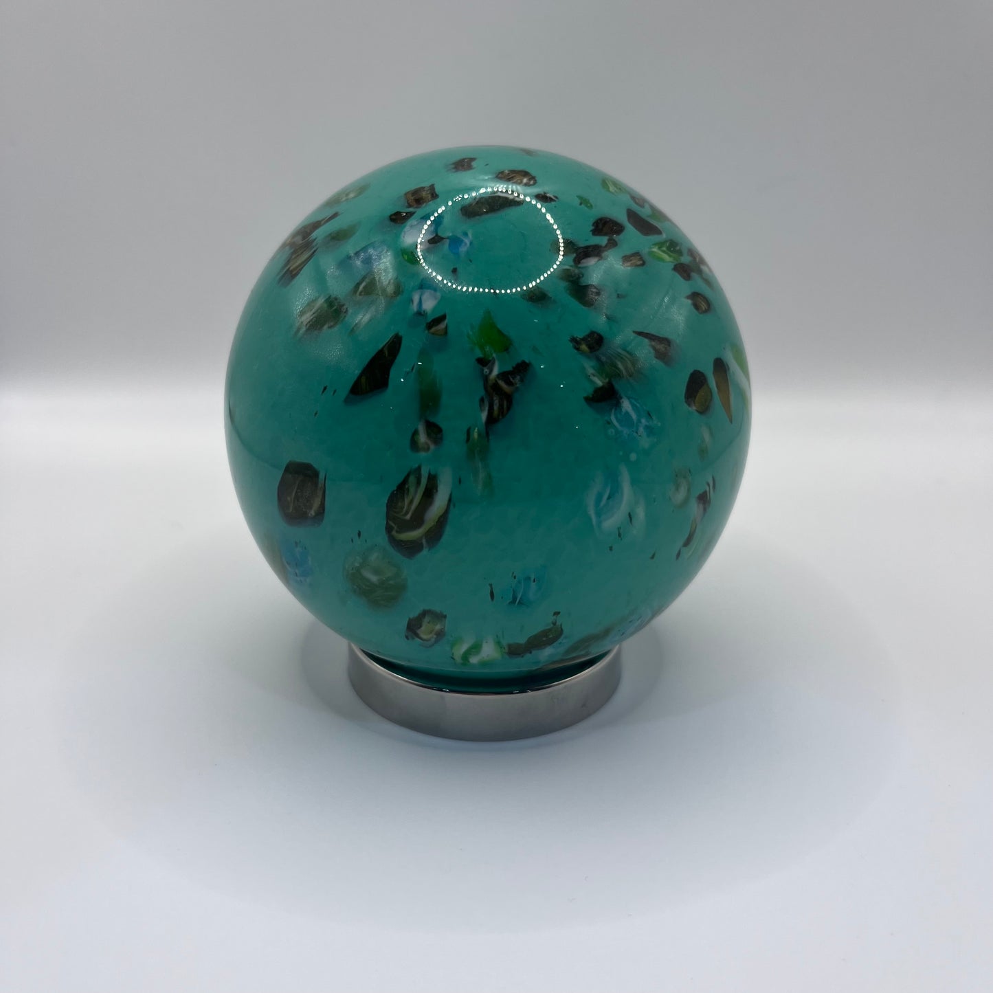 Friendship Ball - Teal with Brown and Gold Flecks