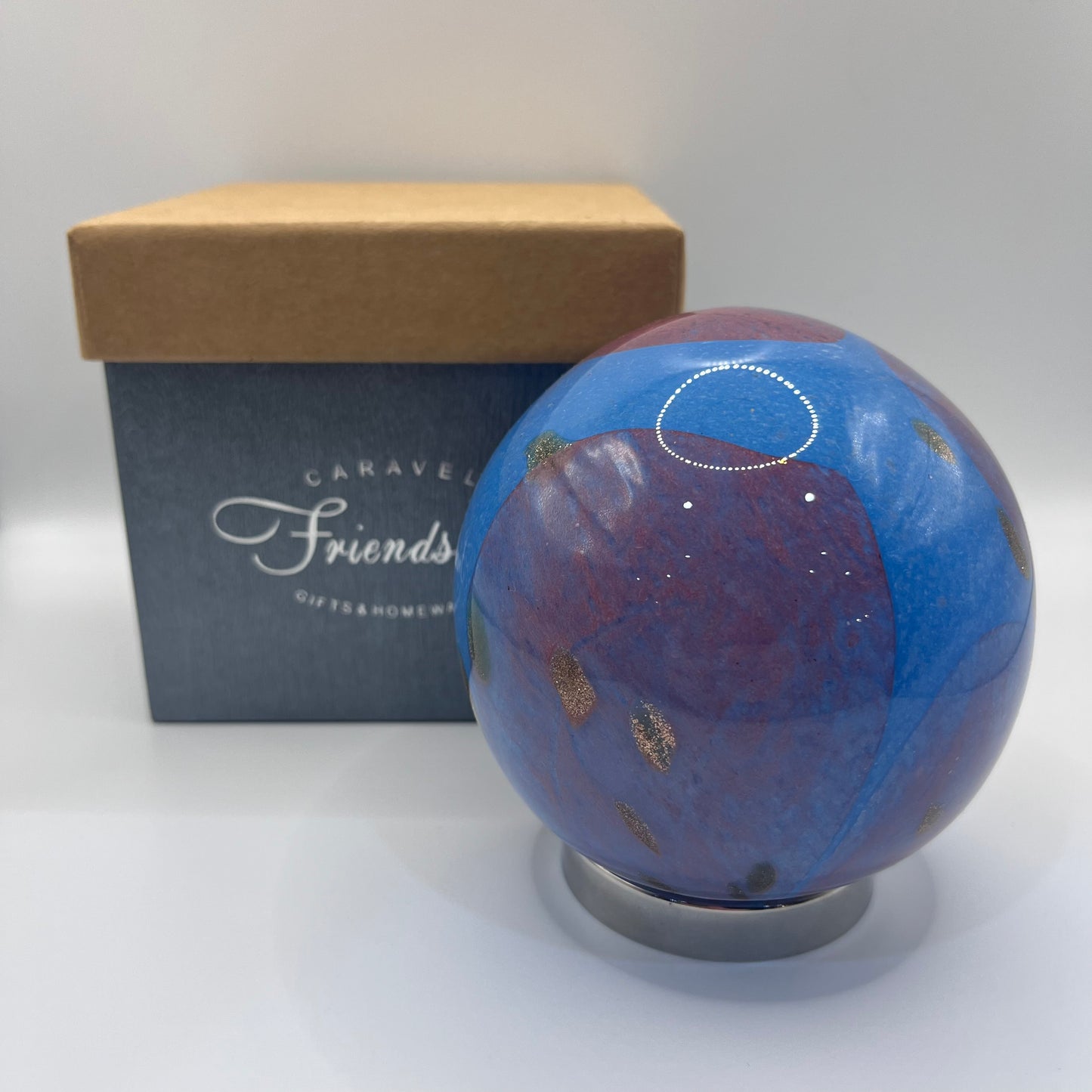 Friendship Ball - Blue and Pink with Gold Flecks