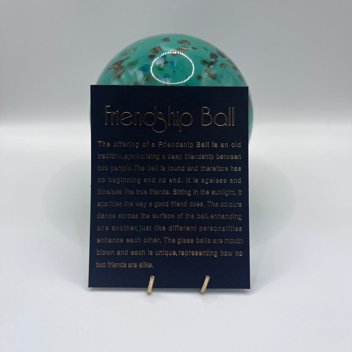 Friendship Ball - Teal with Brown and Gold Flecks