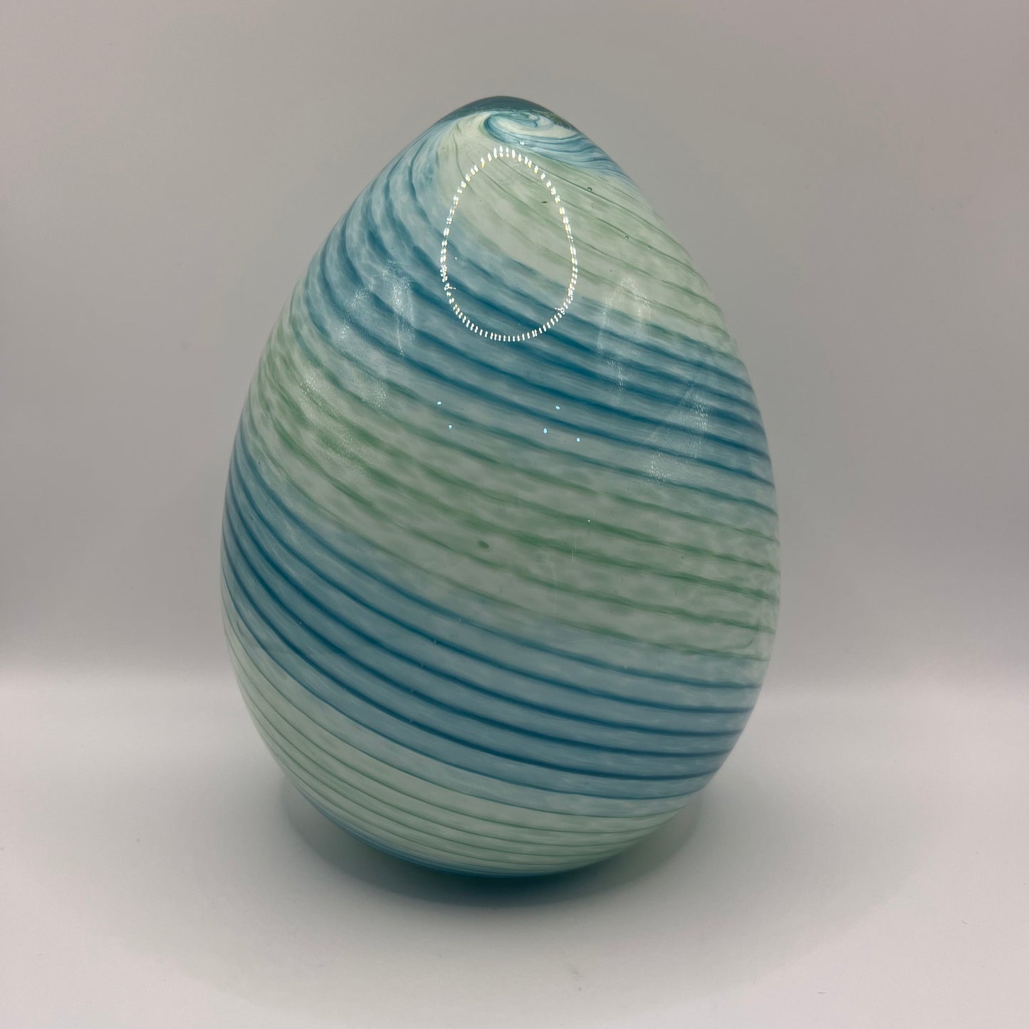 Glass Lamp - Light Blue with Stripes