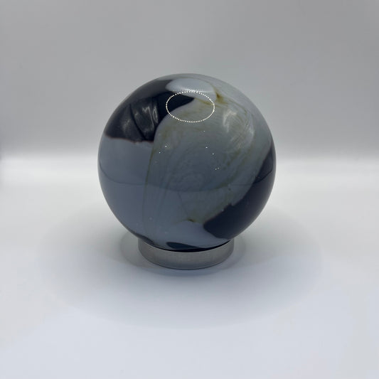 Friendship Ball - Black and Grey Swirl