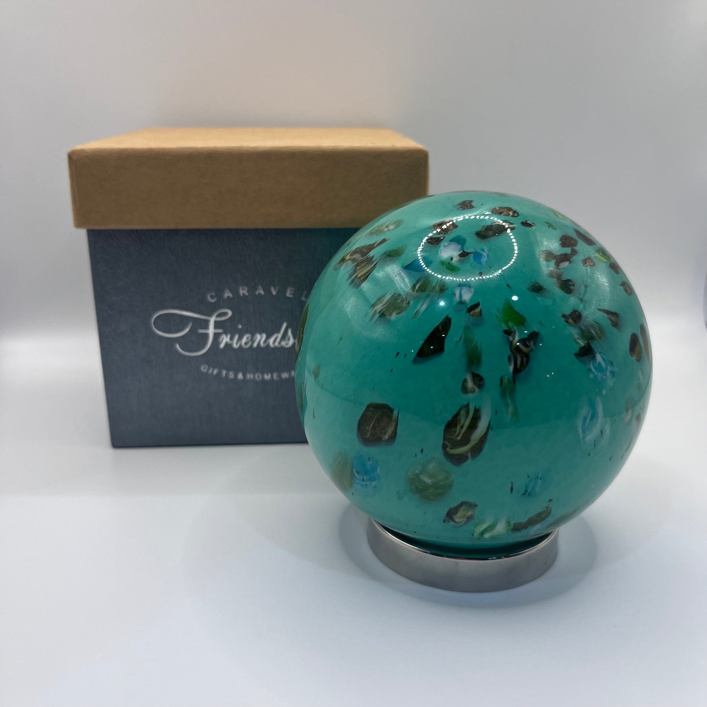 Friendship Ball - Teal with Brown and Gold Flecks