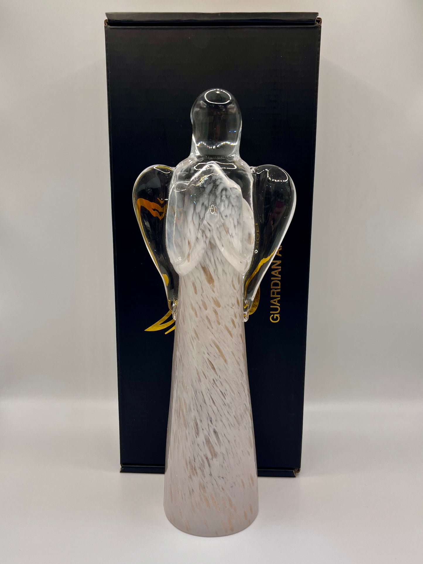 Tall Guardian Angel - Soft Pink with Gold Flecks