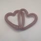 Glass Double Heart - Light Pink