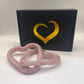 Glass Double Heart - Light Pink