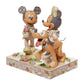 Jim Shore Disney Traditions - Mickey And Minnie - Walking Pluto White Woodland