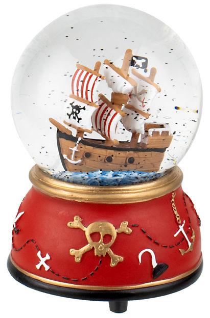 Musical Snow Globe with Pirate Ship