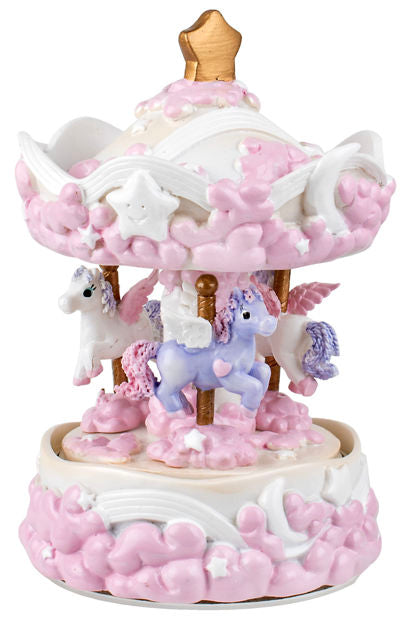 Pink Cloud Carousel with Unicorns