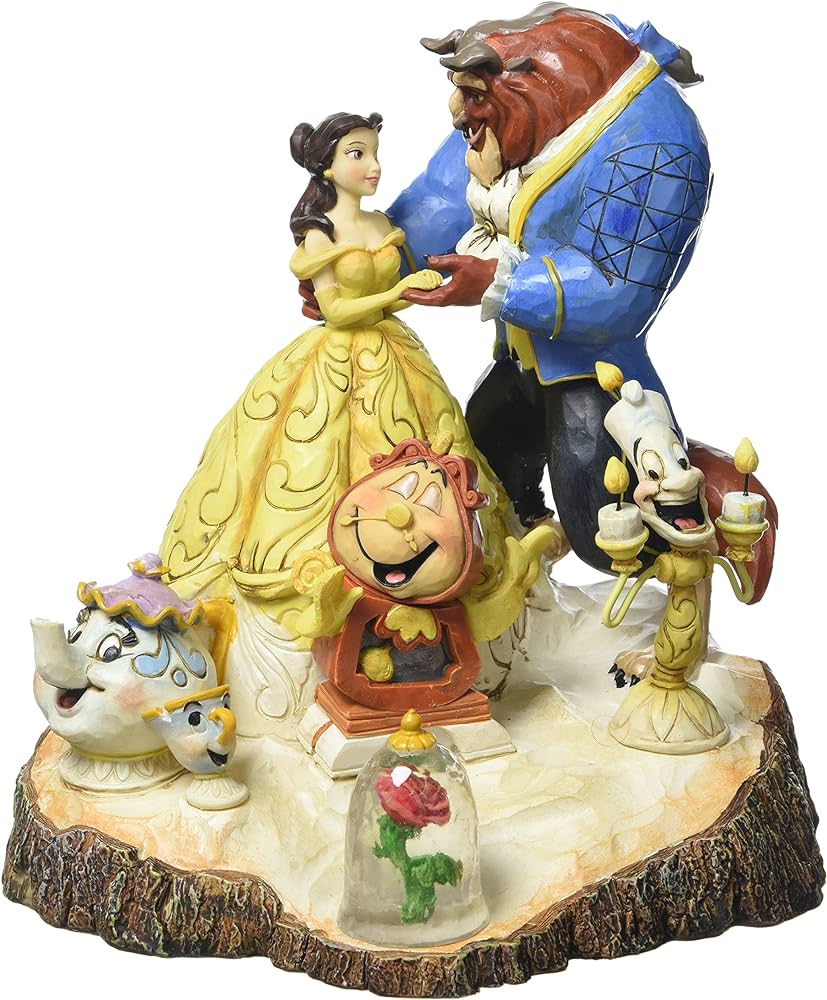 Jim Shore Disney Traditions - Beauty & The Beast - Tale as Old as Time Carved by Heart