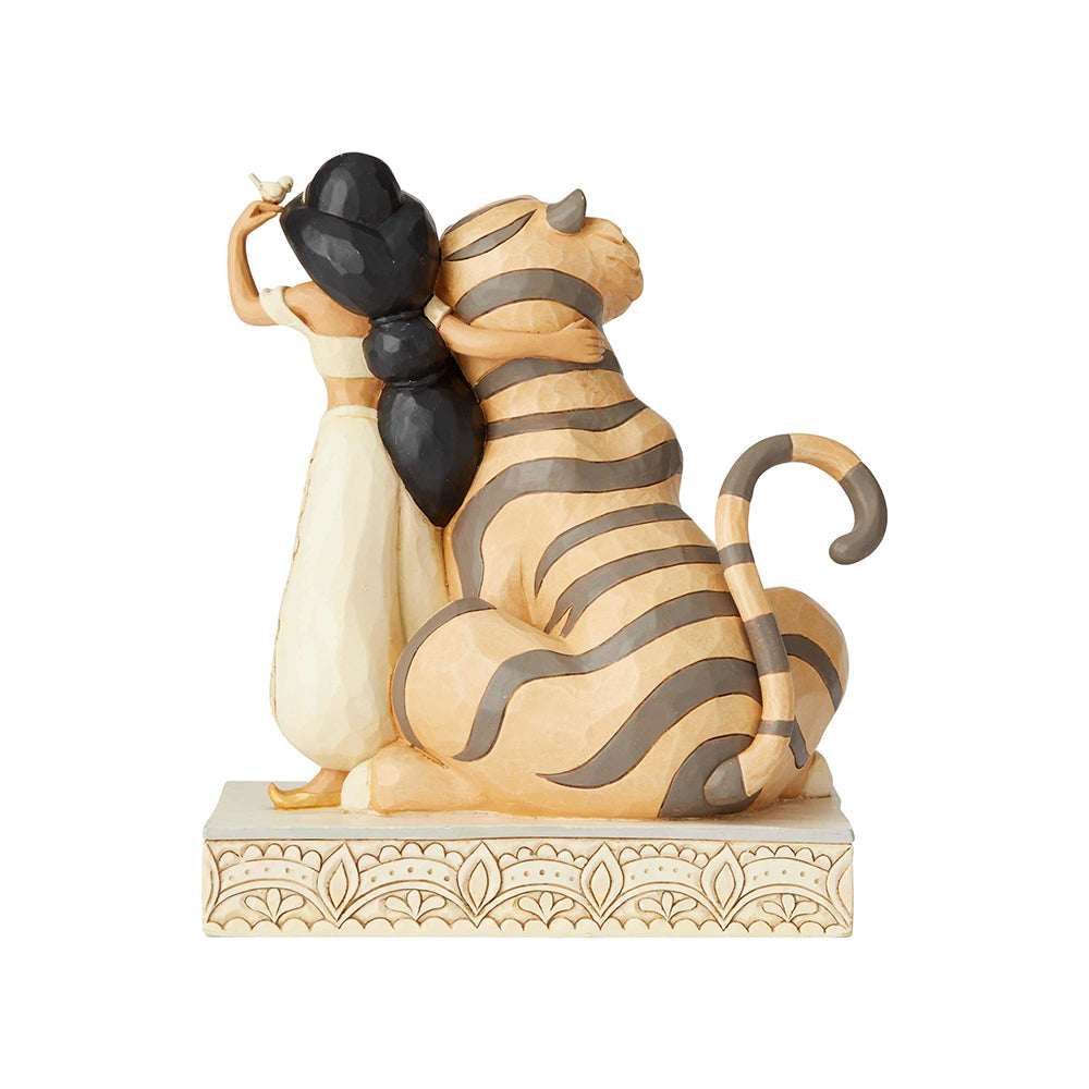 Jim Shore Disney Traditions - Aladdin Jasmine & Rajah - Wondrous Wishes White Woodland