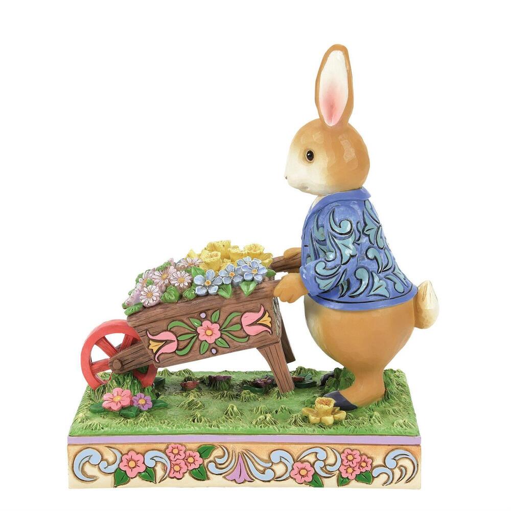 Beatrix Potter by Jim Shore - Peter Rabbit With Wheelbarrow of Flowers