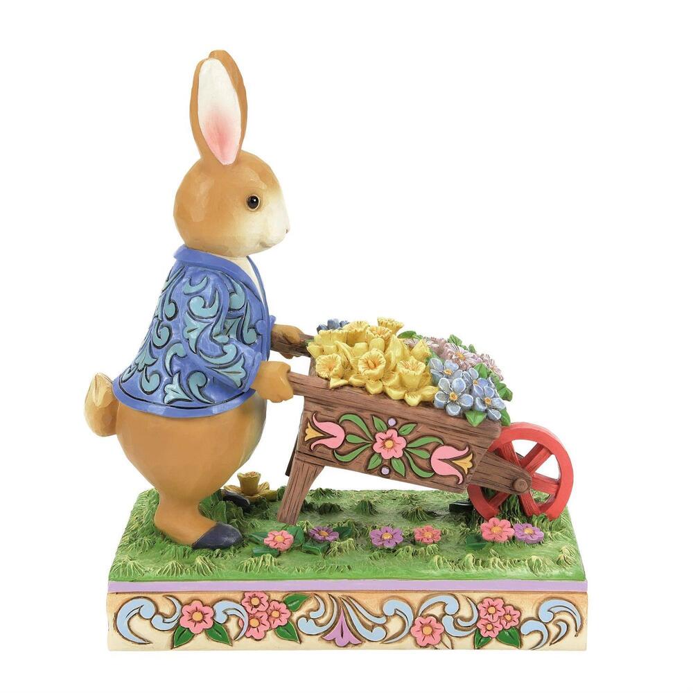 Beatrix Potter by Jim Shore - Peter Rabbit With Wheelbarrow of Flowers