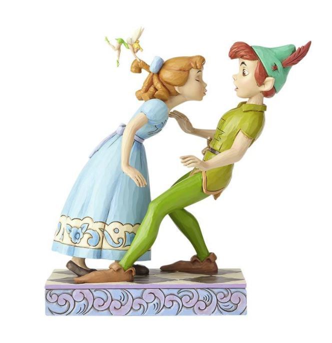 Jim Shore Disney Traditions - Peter Pan, Wendy & Tinker Bell - An Unexpected Kiss