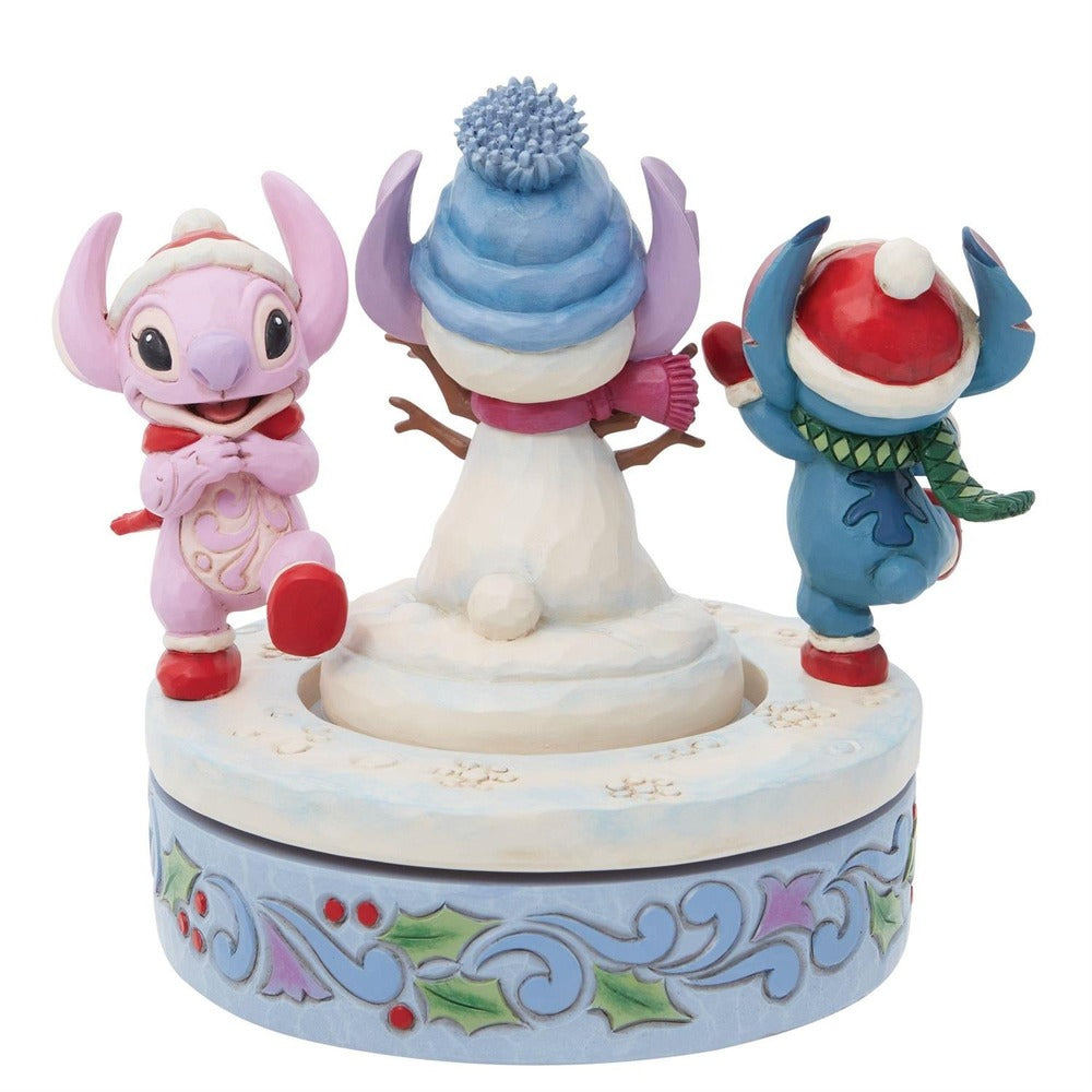 Jim Shore Disney Traditions - Lilo & Stitch - Stitch & Angel - Snowy Shenanigans Christmas