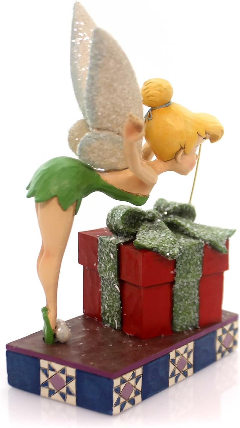 Jim Shore Disney Traditions - Peter Pan Tinker Bell with Gift - Pixie Dusted Present