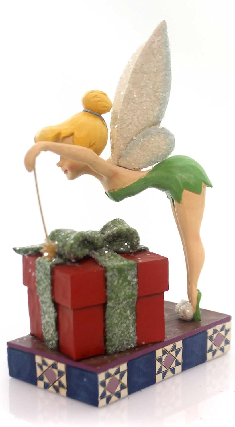 Jim Shore Disney Traditions - Peter Pan Tinker Bell with Gift - Pixie Dusted Present