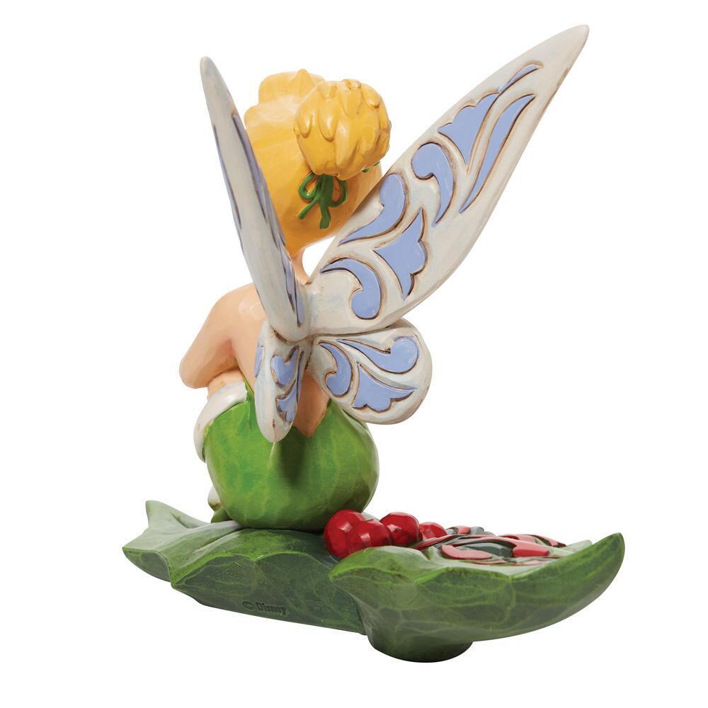 Jim Shore Disney Traditions - Peter Pan Tinkerbell Christmas - Sitting On Holly