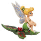 Jim Shore Disney Traditions - Peter Pan Tinkerbell Christmas - Sitting On Holly